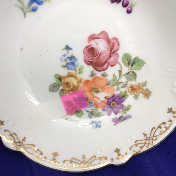 Vintage Bavaria Empress Dresden Flowers Berry Bowl Set (7 piece set) - Picture 14 of 16